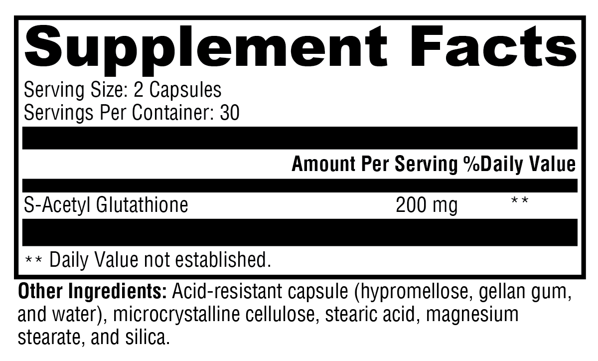 S-Acetyl Glutathione - 60 Capsules