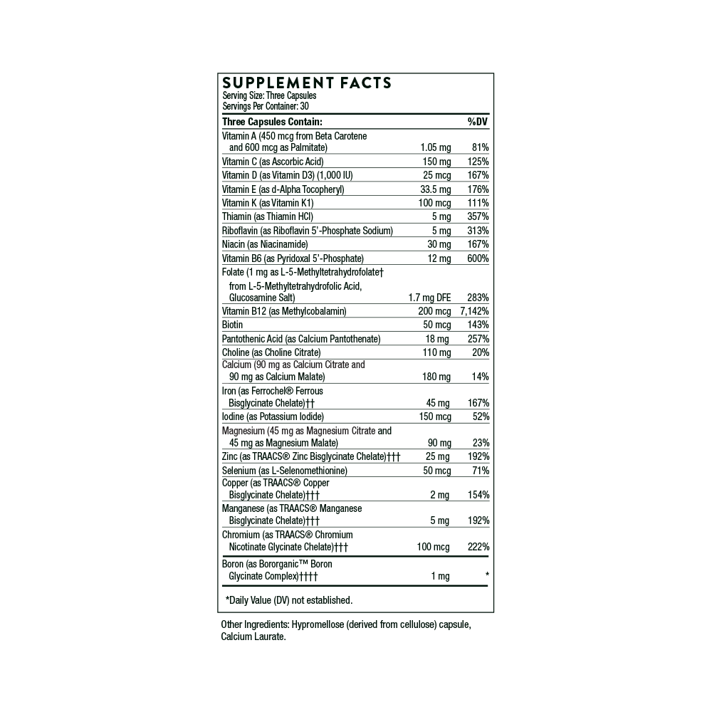 Thorne Basic Prenatal, 90 Capsules